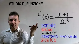 Studio di funzione con esponenziale .Svolgimento passo passo compito d'esame Analisi matematica 1