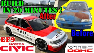 Honda Civic EF9 Build in 20 Minutes! Restore SiR II B16A VTEC abandoned for over 13 years