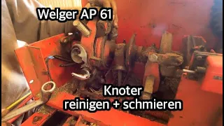 Welger AP 61 HD-Presse |  Knoter reinigen und schmieren | fofftein