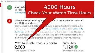 4000 Hours YouTube Watch Time  - How to Check Your Watch Time Hours