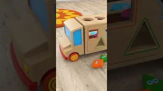 Learning shapes with a wooden truck #tinotoys&toddlers#tinotoys#kids#shorts