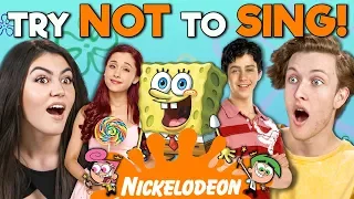 Teens React To Try Not To Sing Along Challenge (Nickelodeon Edition)