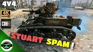 Company of Heroes 3 - STUART SPAM - British Forces - 4vs4 Multiplayer - No Commentary