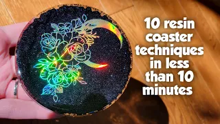 10 Resin Coaster techniques in 10 minutes | Resin coaster compilation
