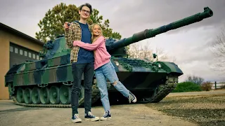 Tank destroys cars with 16 year old driving!