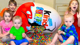 Five Kids Chocolate Surprise Eggs + more Children's videos