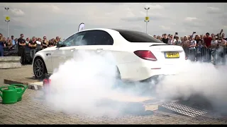 Burnout Mercedes E63s AMG vs BMW M5 | Benz Hub