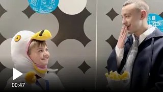 Seagull Boy teaches Eurovision hopeful Olly Alexander how to do famous impression