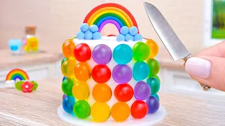 Satisfying Miniature Fruit Jelly Cake Decorating | Best Of Rainbow Cake Ideas | Miniature Jelly Cake