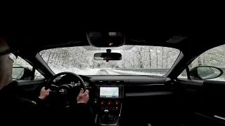 Toyota Gr86 Climbing hill -  Snow on top