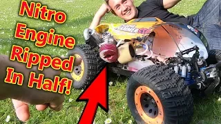 Nitro RC Car Engine Snaps in  HALF - MASSIVE CRASH