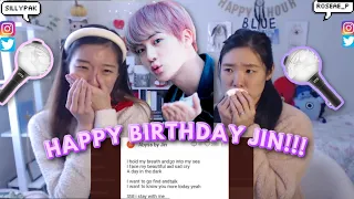 Abyss by Jin of BTS 💜 SISTERS REACTION 🎉🎂🎈 HAPPY BIRTHDAY JIN WE LOVE YOU!!! 🎈