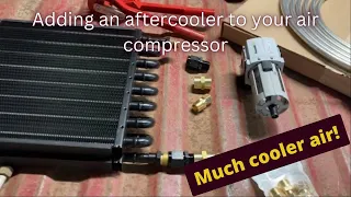 Adding an aftercooler to air compressor. Much cooler air!