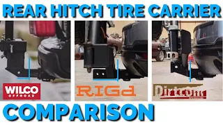 Comparison: Rear Hitch Tire Carriers (Wilco, RIGd, Dirt Complex)
