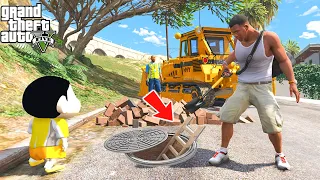 GTA 5: Shinchan and Franklin Found Secret Sewer Bunker Outside Franklin's House in GTA 5!