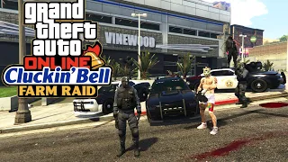 GTA Online: The Clucking Bell Farm Raid! (Funny Moments, We Became Cops!)