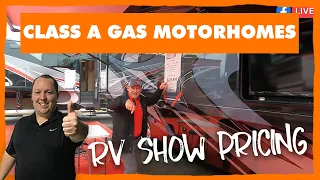 Touring Class A Motorhomes at RV Show with PRICING!