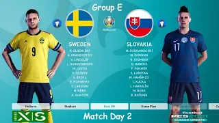 Xbox Series S Euro 2020 Group E SWEDEN vs SLOVAKIA Match Day 2 (PES2021)