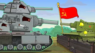 Attack by the fanatics of the Third Reich. Cartoons about tanks