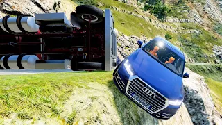 Cars vs Cliff Roads #4 - BeamNG drive