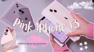 aesthetic iPhone 13 pink unboxing 📦 ✨