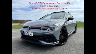 Golf 8 GTI Clubsport Edition 45 First Look and Sound (Akrapovic Exhaust)