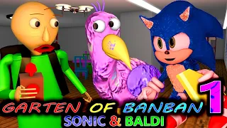 GARTEN OF BANBAN 1 vs SONIC & BALDI Roblox Minecraft Animation CHALLENGE! Ft Opila Bird Jumbo Josh