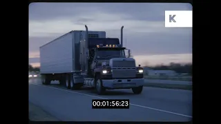 1990s USA, Trucks Driving Along Highway, 35mm