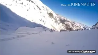 Ski Safari music (Troublemaker) over skiers falling off cliffs
