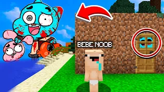 BEBE NOOB VS CREEPYPASTA GUMBALL MINECRAFT TROLL + ROLEPLAY