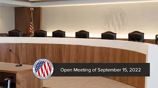 Open Meeting of September 15, 2022