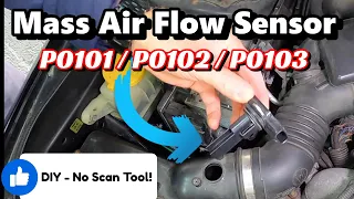 How to test and replace a Mass Air Flow Sensor or MAF Sensor | P0101 P0102 P0103