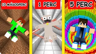 10 MÁSODPERC 1 PERC ÉS 5 PERC ALAGÚT ÉPÍTŐ KIHÍVÁS A MINECRAFTBAN!