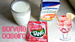 faça 3 litros de sorvete com apenas 1 pacote de suco tang - sorvete econômico | receitas simples