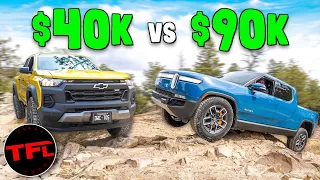 Compared Off-Road - Rivian R1T vs Chevy Colorado Trail Boss!