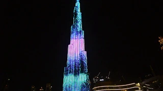 Световое музыкальное шоу Бурдж-Халифа - Дубай ночью