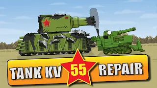 "Monster KV55 goes to Repair" Cartoons about tanks