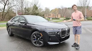 2023 BMW 740i: POV Start Up, Test Drive, Walkaround and Review