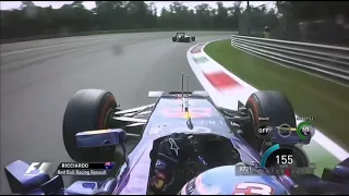 F1 2014 Ricciardo vs Vettel Big Battle - Monza Race Onboard - Italian Grand Prix | With Telemetry