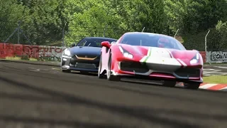 Nissan GT-R '17 vs Ferrari 488 Pista at Nordschleife