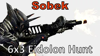 Sobek 6x3 (Warframe, 18 Eidolons in 1 Night Cycle, Unairu Wisp DPS Volt POV)