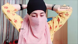 One minute Niqab || instant Hijab tutorial || Use Hijab as a cap || Niqab Style