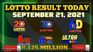 9PM LOTTO RESULT TODAY  SEPTEMBER 21, 2021 | 2D | 3D | 6D | 6/42 | 6/49 | 6/58