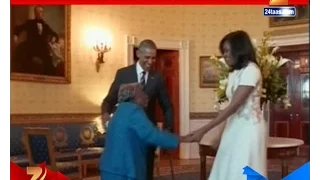 America : President Barack Obama Dancing With 106 Yrs Old Women