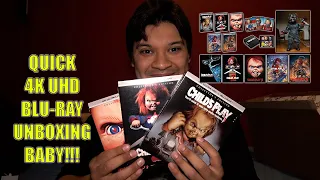 CHILD'S PLAY 1-3 SHOUT!/SCREAM FACTORY 4K UHD  BLU-RAY BUNDLE UNBOXING