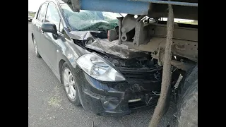 Дтп в Яковлевском районе, Белгородской области, Nissan врезался в ЗИЛ
