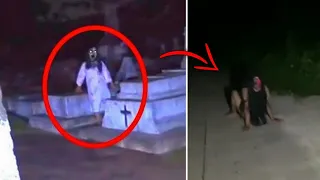 PERHATIKAN!! Sosok misterius muncul dikuburan - 6 video kejadian seram yg merekam penampakan hantu