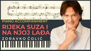 RIJEKA SUZA I NA NJOJ LADJA – Zdravko Colic | Piano Karaoke Cover & Tekst + NOTE za klavir