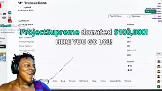 DONATING $100,000 TO STREAMERS PLAYING ROBLOX