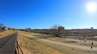 Cycling Along Tama River In Tokyo | Bike Ride POV - 4K 60fps